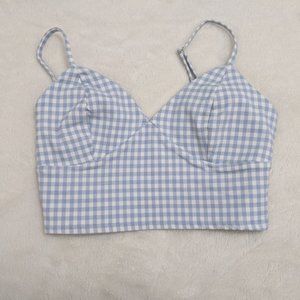 Gingham Pattern Tank W/adjustable straps